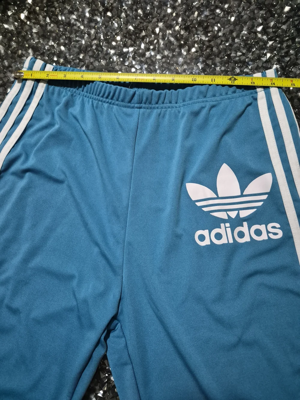 adidas Teal Blue Kids Track Joggers with White Trefoil